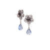 SMALL DELICATE FLOWER EARRING WITH LEMURIA DROP