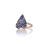 MAXI HEART GOLD RING MULTICOLOR BLUE