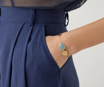 LUNARIA  Bracciale in oro giallo con acquamarina