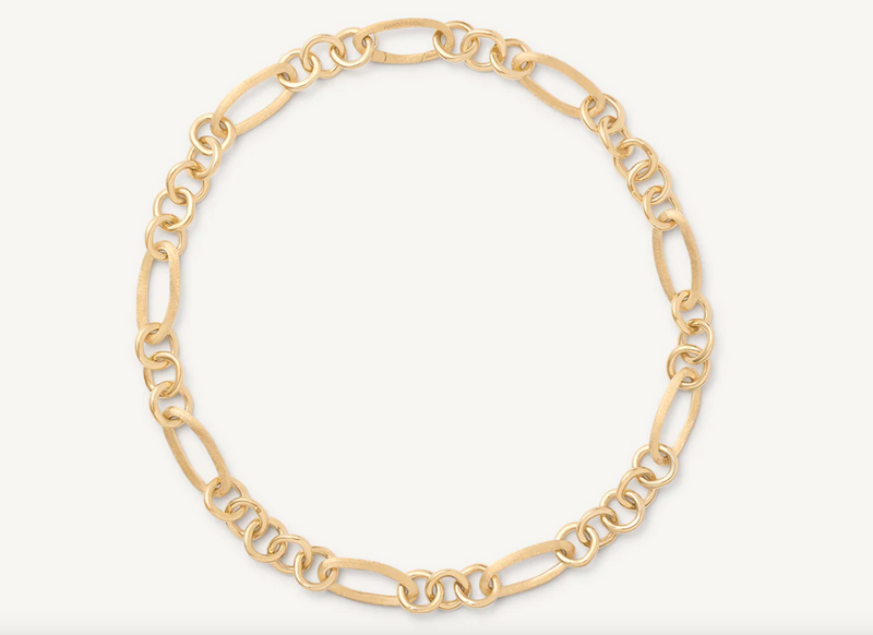 JAIPUR LINK NEW  Collana a maglie ovali con elementi circolari in oro lucido